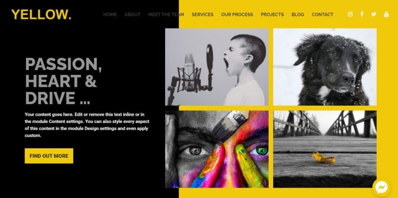 Yellow One Page Website
